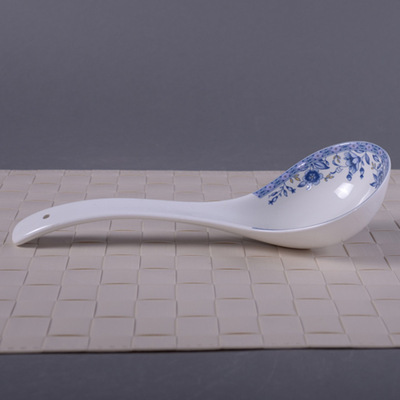 【廠家直銷 骨瓷湯勺 馬戈大勺 蘭花朵朵 陶瓷加工】價格,廠家,圖片,刀叉,唐山高新技術產業園區春雷藝術陶瓷廠-