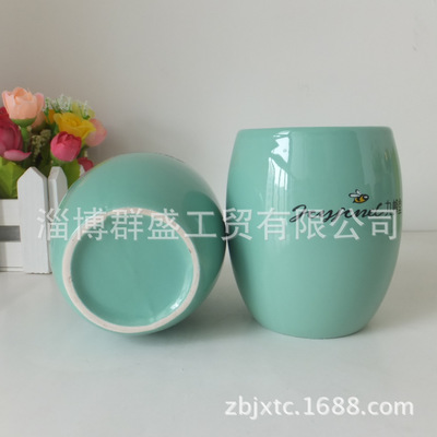 【廠家直銷九蜂堂廣告促銷杯 迷你色釉陶瓷杯 禮品馬克杯】價格,廠家,圖片,杯子,淄博群盛工貿(mào)-