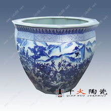 青花纏枝蓮陶瓷大缸,景德鎮(zhèn)陶瓷風水大缸